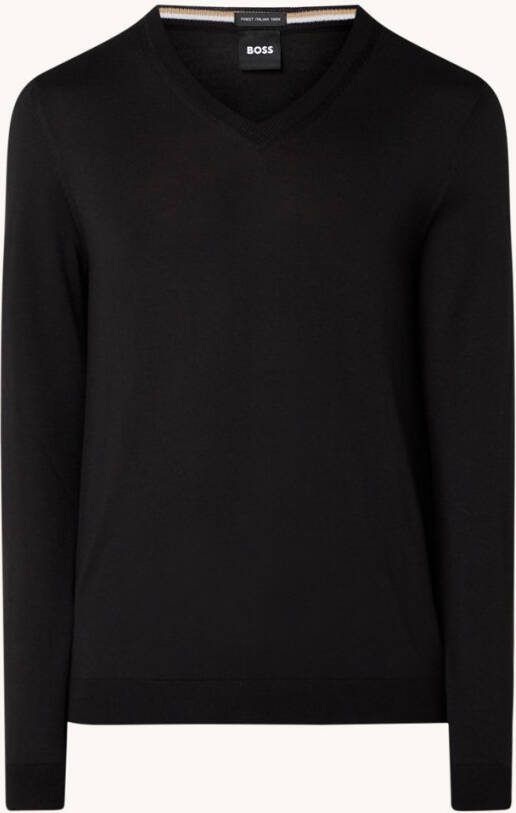 Hugo Boss Melba P fijngebreide pullover van scheerwol met V hals