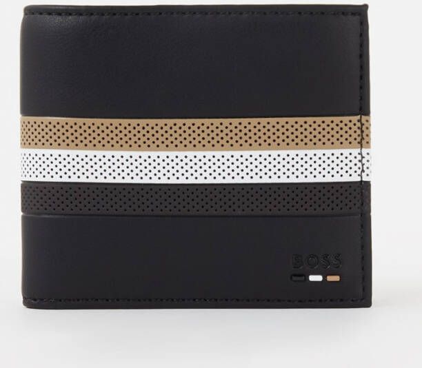 Hugo Boss Portemonnee van imitatieleer met strepen dessin