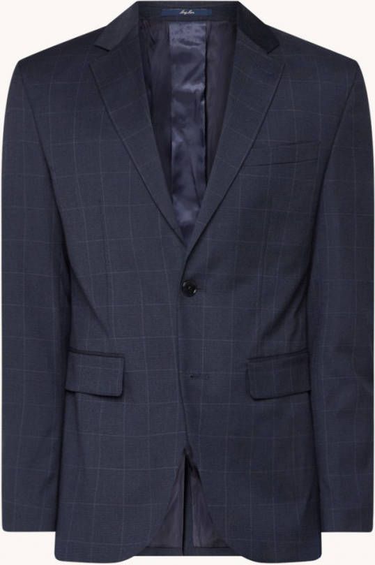 Mango Americana slim fit colbert met ruitdessin en klepzakken