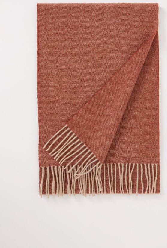 Profuomo Sjaal van lamswol met franjes 190 x 30 cm