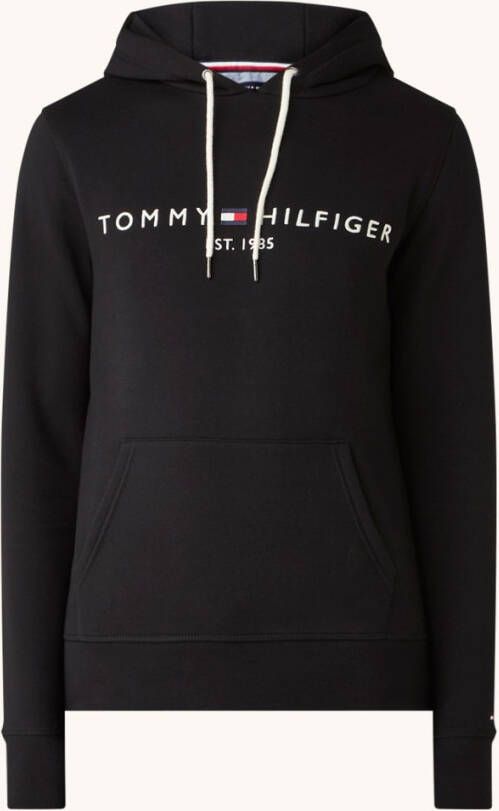 Tommy Hilfiger Herren Kapuzensweatshirt Logo Hoody , Zwart, Heren