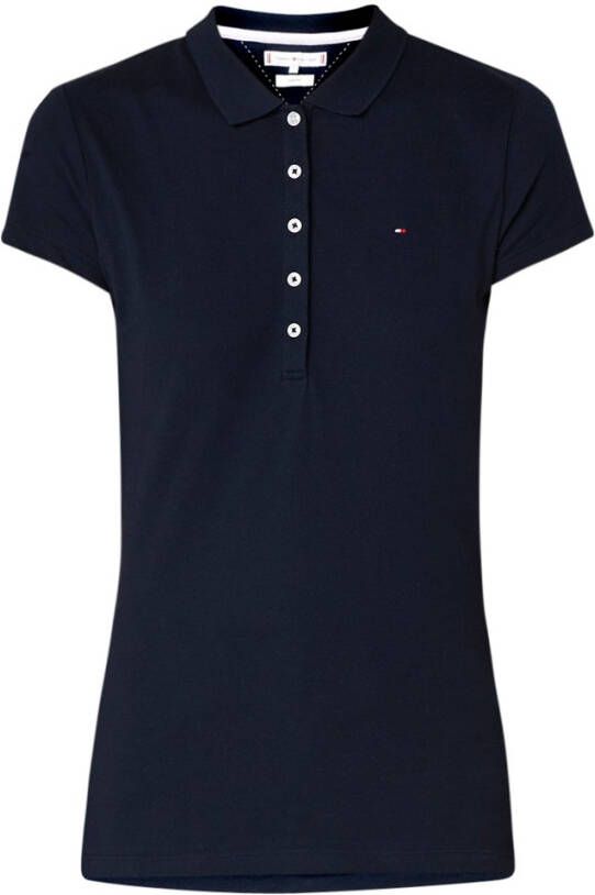 Tommy Hilfiger Poloshirt HERITAGE SHORT SLEEVE SLIM POLO met merklabel op borsthoogte
