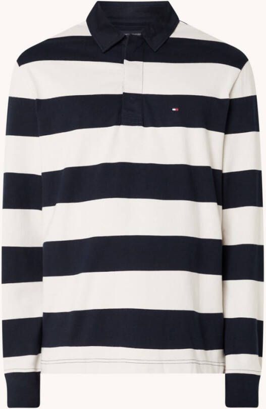 Tommy Hilfiger Gestreepte polo met lange mouwen en geborduurd logo
