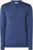 Profuomo Slim Fit Poloshirt lange mouw donkerblauw, Effen online kopen