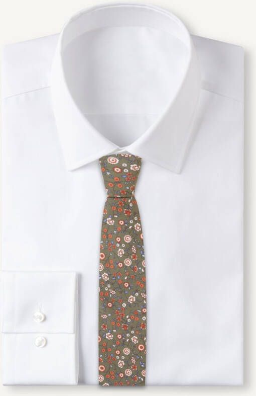 Profuomo Stropdas van zijde met bloemenprint
