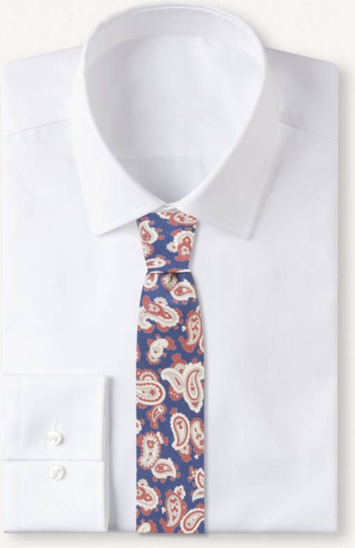 Profuomo Stropdas van zijde met paisley dessin