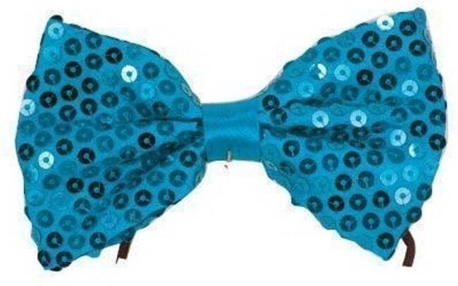 Merkloos Blauw Vlinderstrikje Met Pailletten Verkleedstrikjes