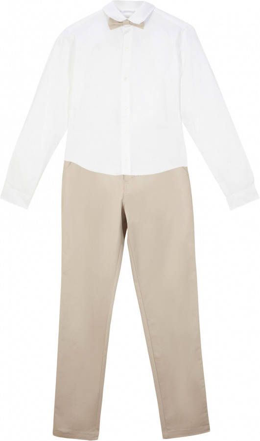 bonprix Jongens chino, overhemd en vlinderstrik(3 dlg. set)feestelijk