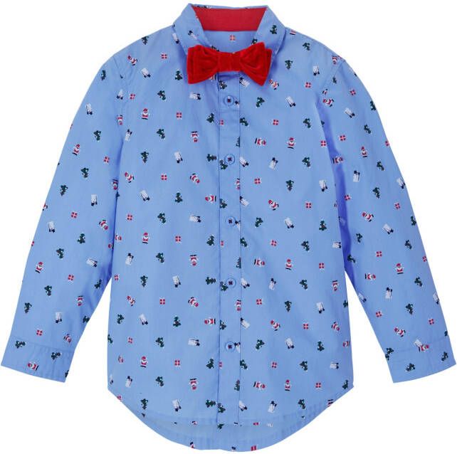 bonprix Overhemd met lange mouwen en vlinderstrik(2 dlg. set )