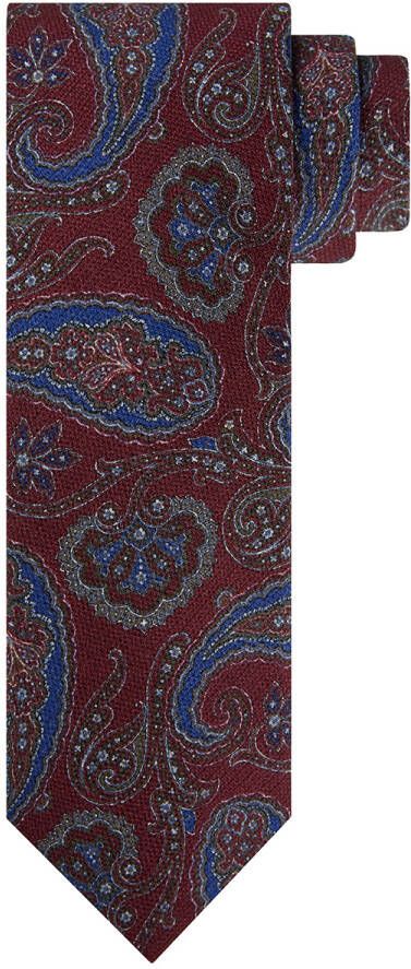 Profuomo Zijden Stropdas met Print Bordeaux Heren