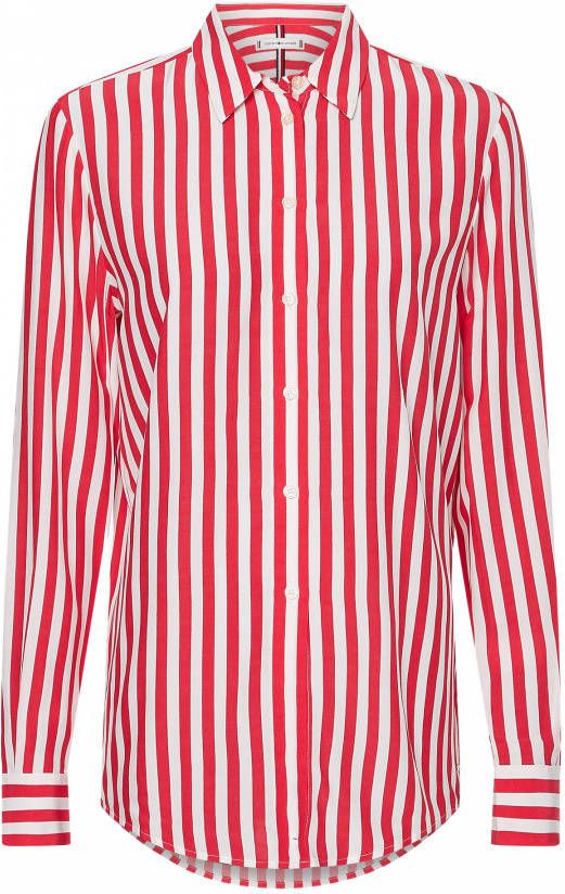 Tommy Hilfiger Overhemdblouse VISCOSE FLEUR BLOUSE LS met merklabel