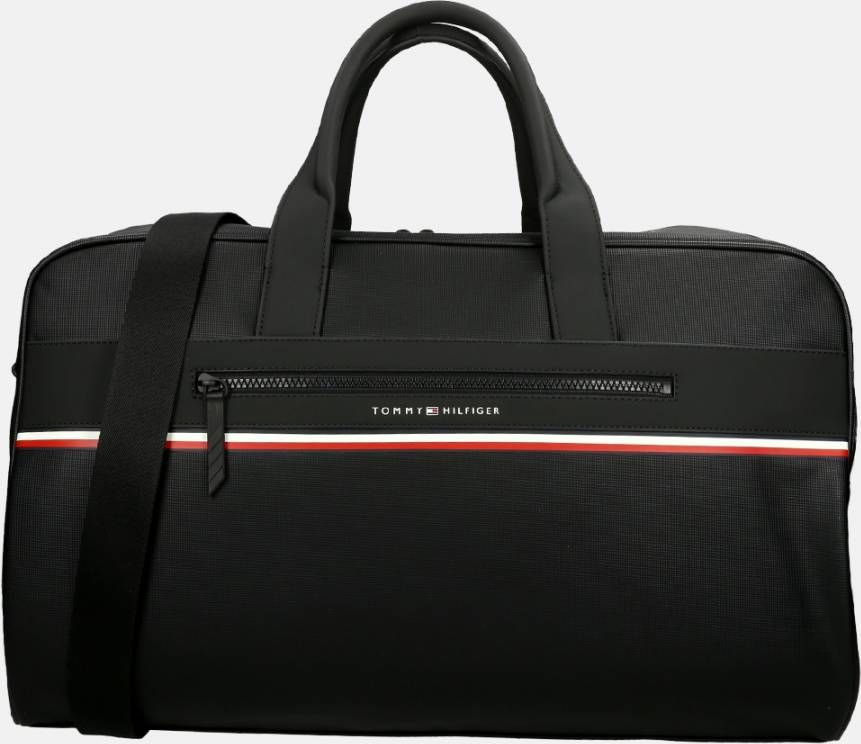 Tommy Hilfiger Zwarte Weekendtas Stripe Duffle