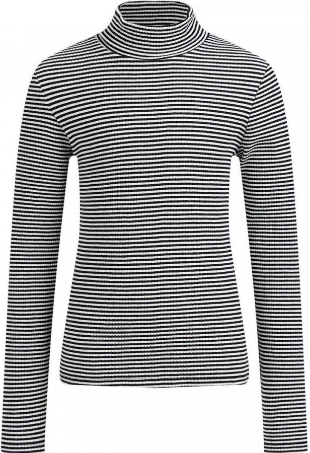 WE Fashion gestreepte top zwart/wit