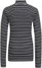 WE Fashion gestreepte ribgebreide longsleeve zwart/wit online kopen