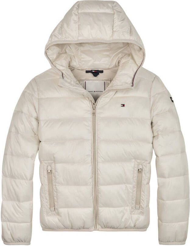 Tommy Hilfiger Gewatteerde jas met strepen in de kenmerkende kleuren bij de capuchon