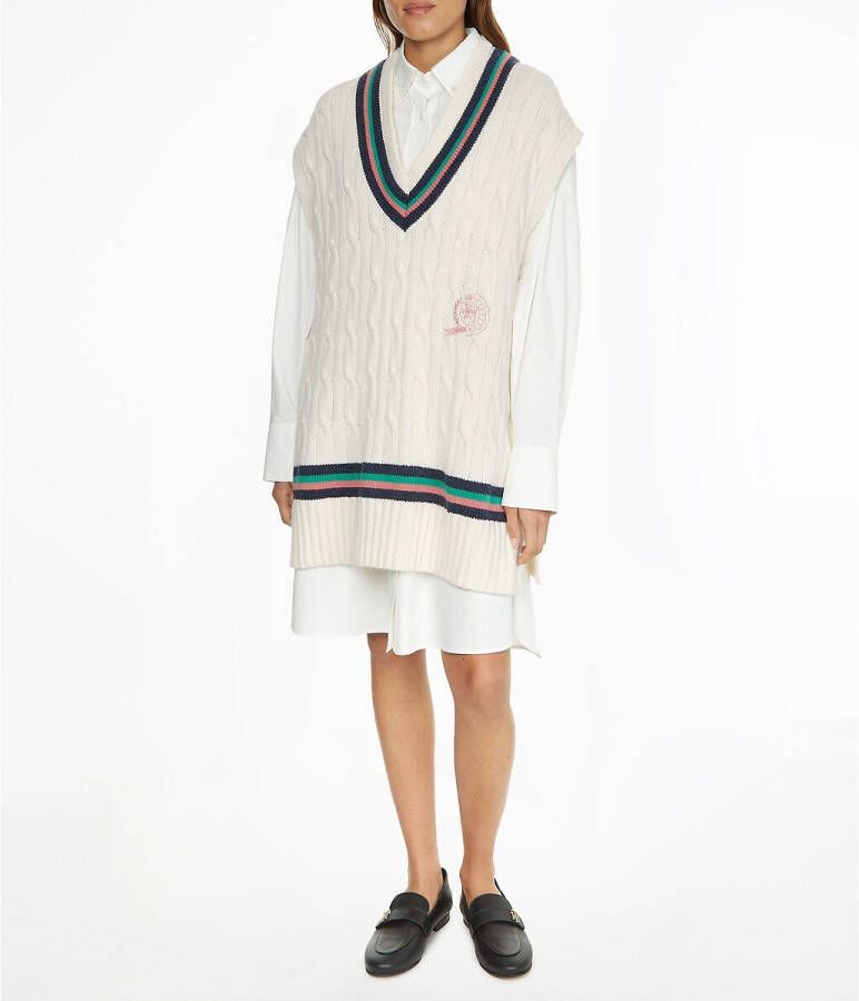 Tommy Hilfiger Lange trui zonder mouwen in kabeltricot