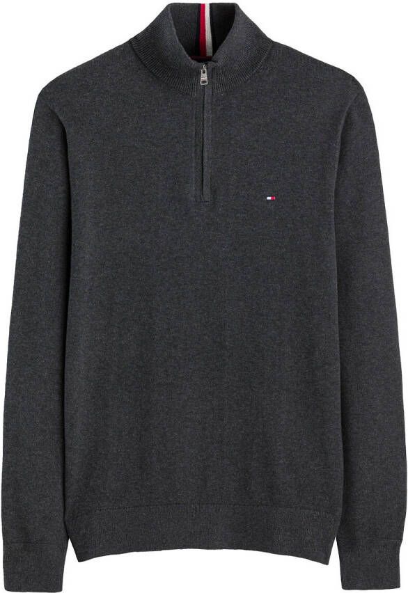 Tommy Hilfiger Trui met opstaande kraag met ritssluiting in katoen en kasjmier