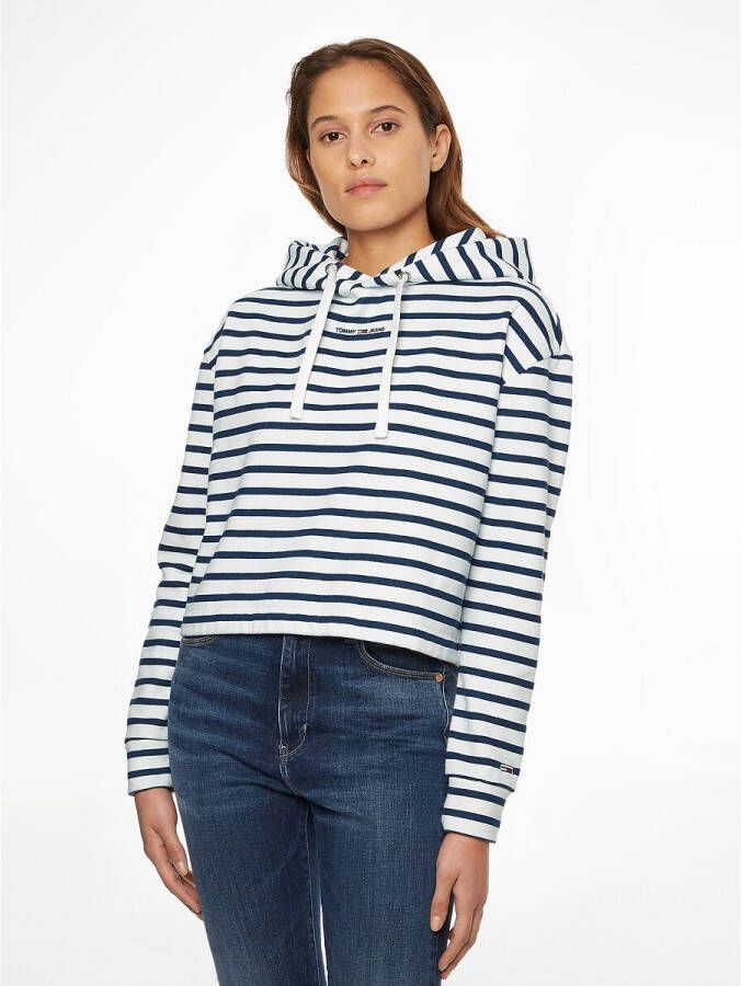 Tommy Jeans Gestreepte cropped hoodie
