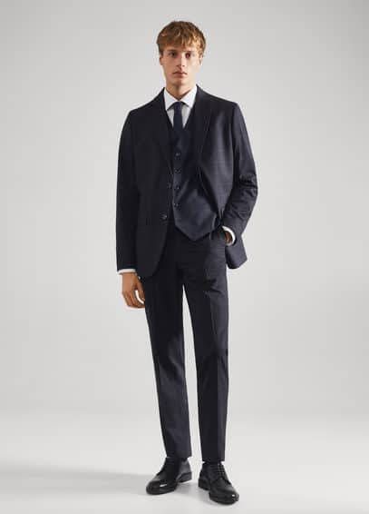 mango man Geruit slim fit gilet