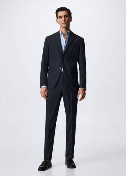 mango man Geruite slim fit pantalon