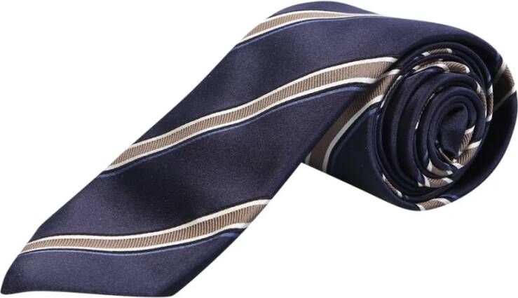 BRUNELLO CUCINELLI Silk striped tie Brunello Cucinelli, Blauw, Heren
