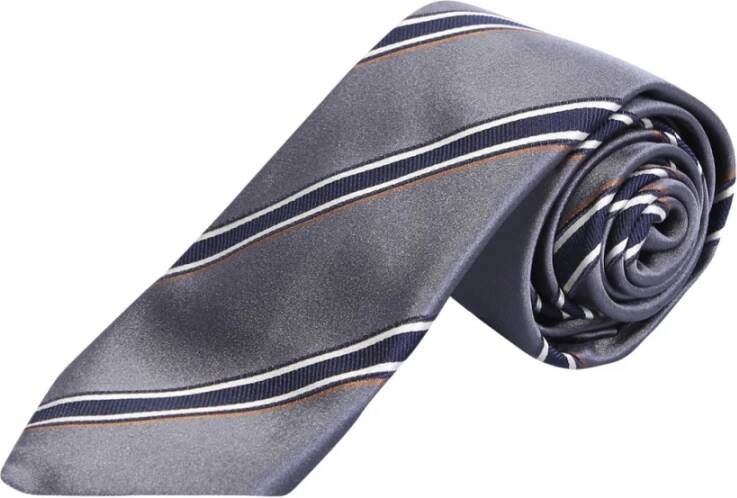 BRUNELLO CUCINELLI Silk striped tie Brunello Cucinelli, Grijs, Heren