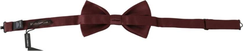 Dolce & Gabbana Patterned Silk Verstelbare Neck Bow Tie Papillon , Zwart, Heren