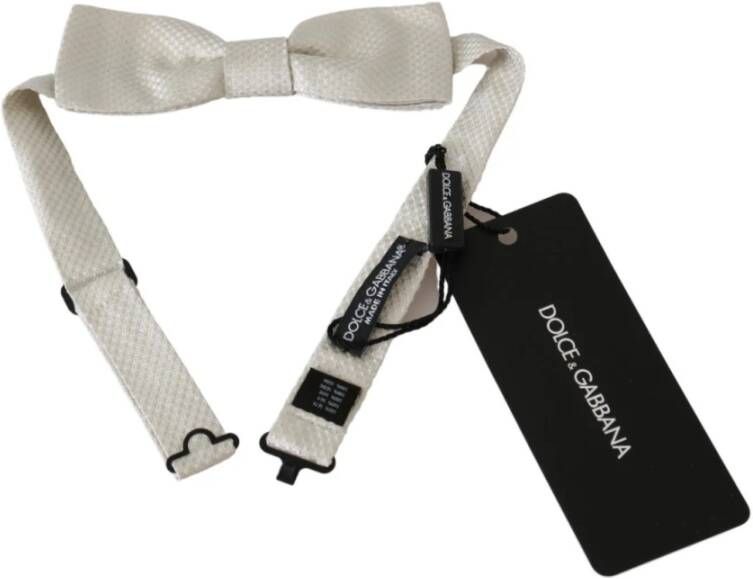 Dolce & Gabbana Gestructureerde stropdas papillon vlinderdas , Wit, Heren