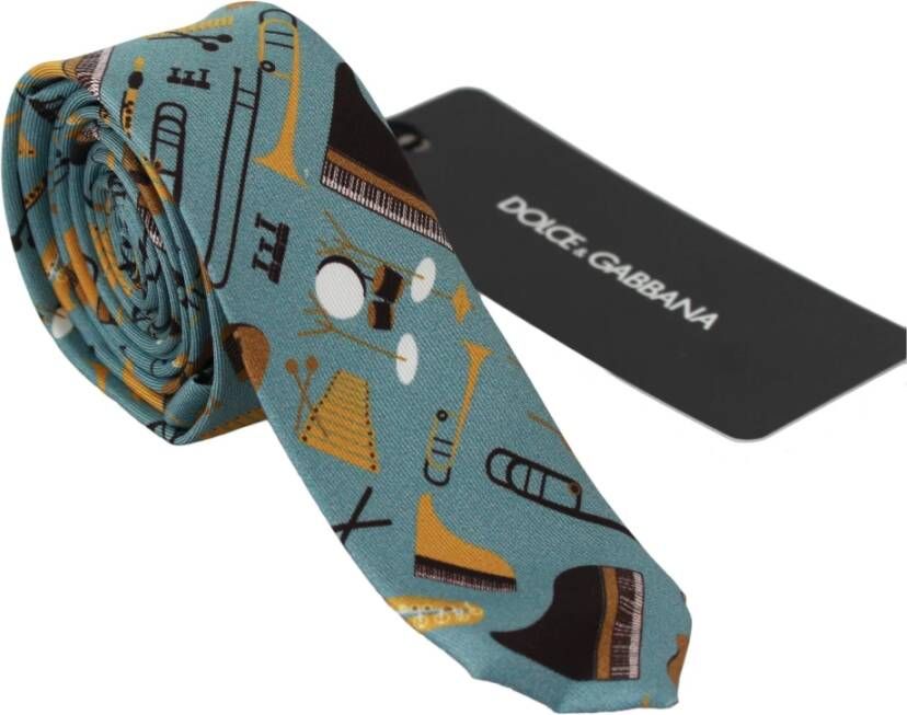Dolce & Gabbana Multicolor 100% zijde Musical Instrument Print Tie
