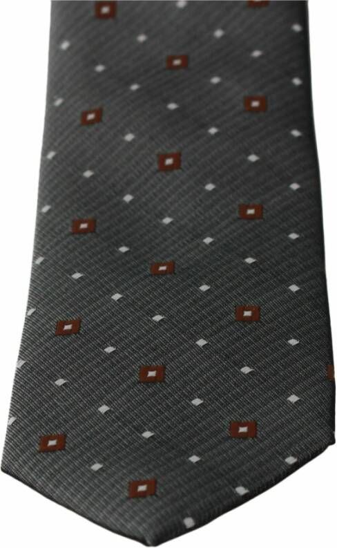 Dolce & Gabbana Patterned Classic Slim Necktie , Grijs, Heren