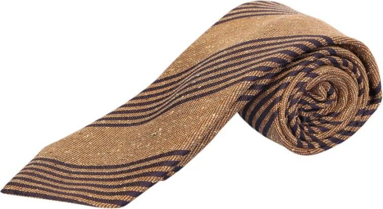 Lardini Gestreepte stropdas in zijdemengsel Lardini, Beige, Heren