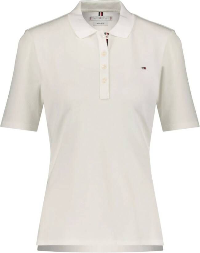 Tommy Hilfiger Poloshirt TH ESSENTIAL REG POLO SS met merklabel & tommy strepen bij de knopenlijst