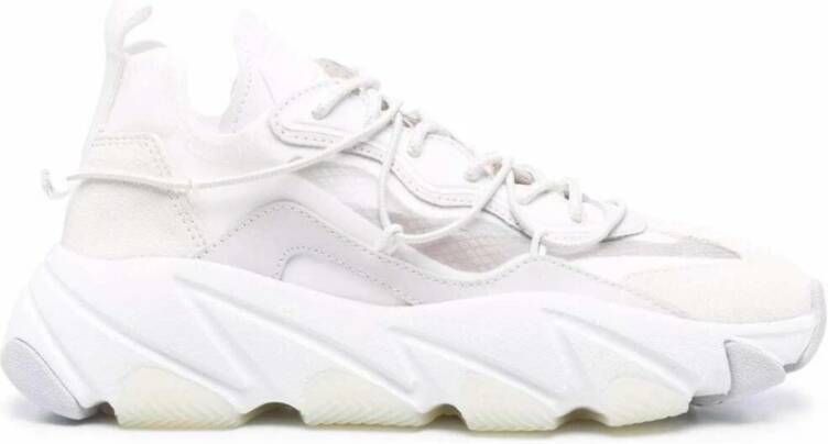 Ash Dikke verslaafde leer en stoffen sneakers , Wit, Dames