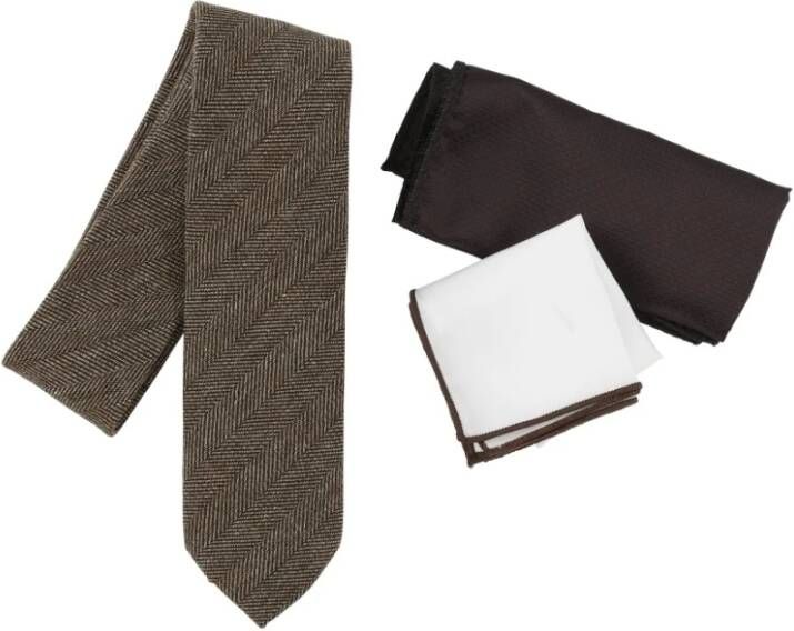 Clean Cut Stropdas CC TIE Hankie BOX , Bruin, Heren