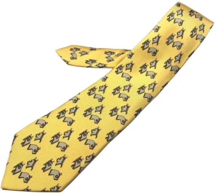 Hermès Vintage Pre owned Silk home office , Geel, Heren