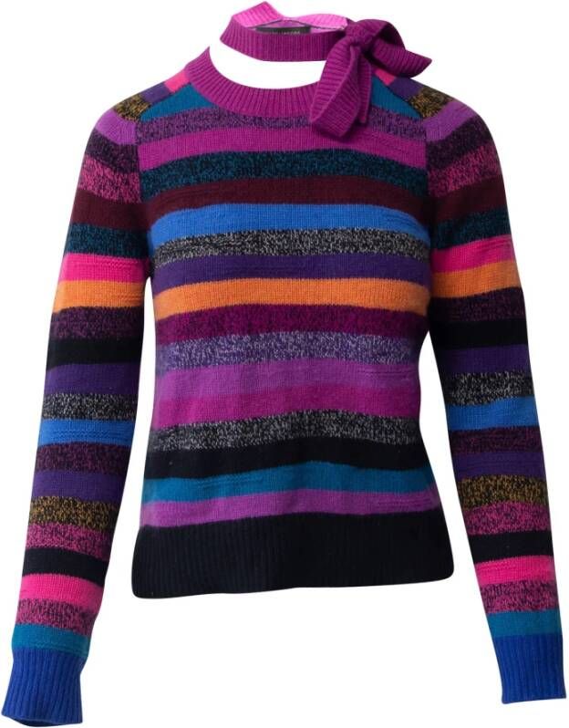 Marc Jacobs gestreepte stropdas nek trui in multicolor kasjmier Marc Jacobs Pre owned, Paars, Dames