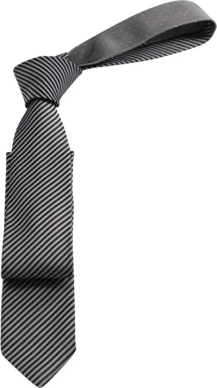 Prada Vintage Prada gestreepte en gestippelde stropdas in grijze zijde , Grijs, Heren