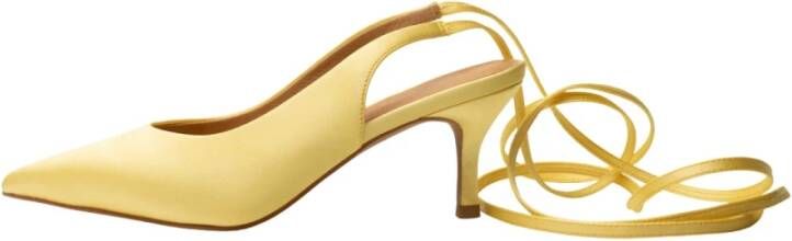 Shoe the Bear Amia tie up pump satin Butter Satin , Geel, Dames