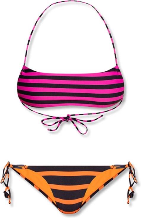 The Attico Stripes Bikini , Roze, Dames