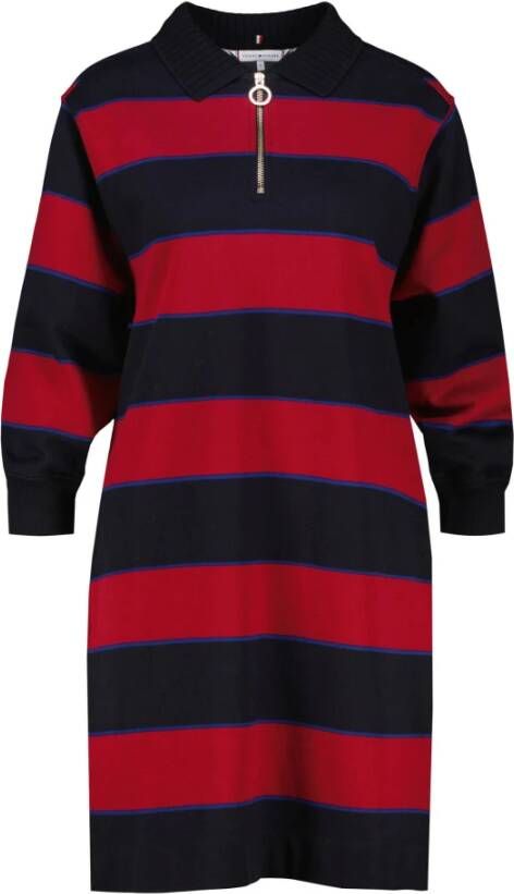 Tommy Hilfiger Sweatjurk RLX ORG CO RUGBY SHORT DRESS SS met brede ribtricotkraag
