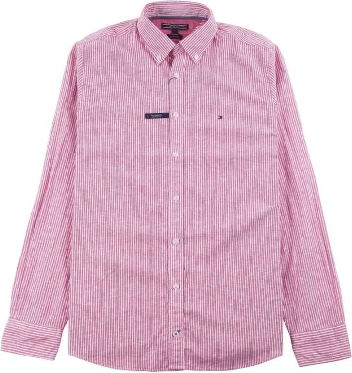 Tommy Hilfiger Katoenen linnen stpf2 rood , Roze, Heren