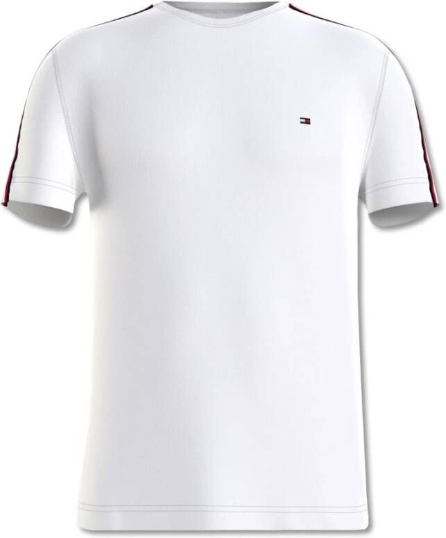 Tommy Hilfiger Schouderlogo tape T shirt , Wit, Heren