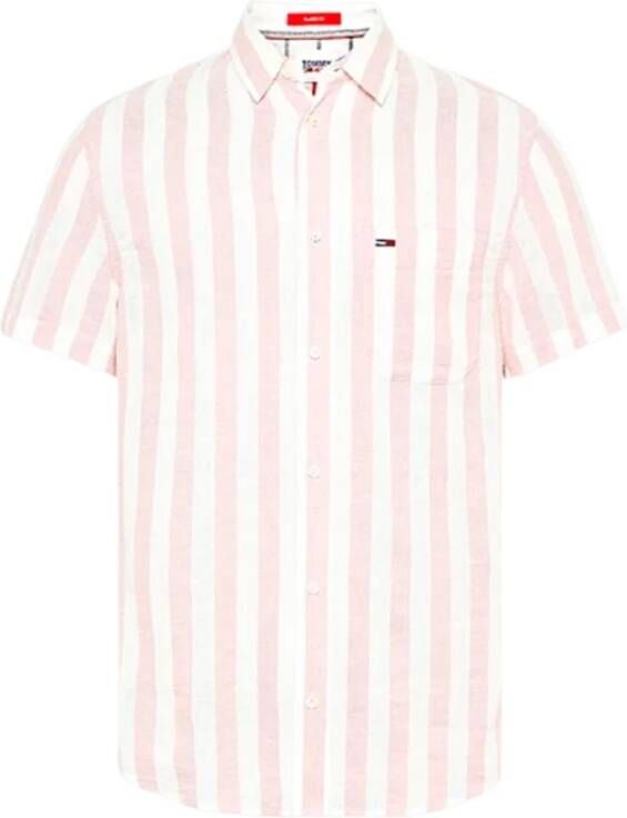 Tommy Hilfiger Korte mouwen Overhemden Roze Heren