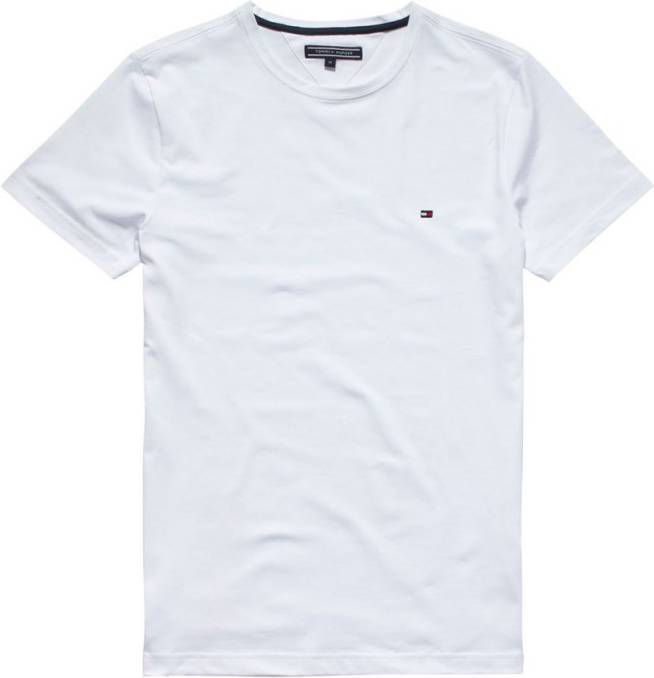 Tommy Hilfiger Slim Fit T Shirt ronde hals wit, Effen