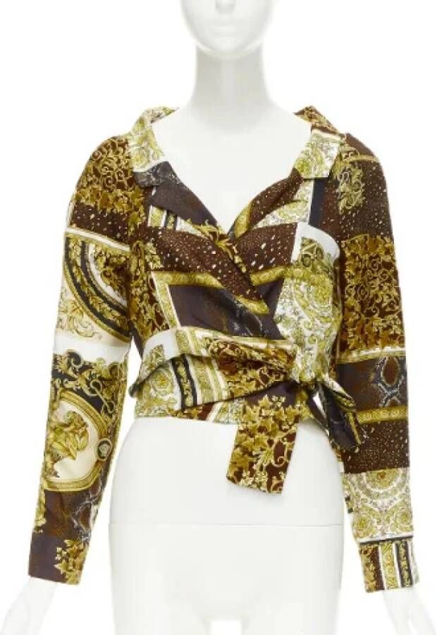 Voldoende zijden tops Versace Pre owned, Geel, Dames