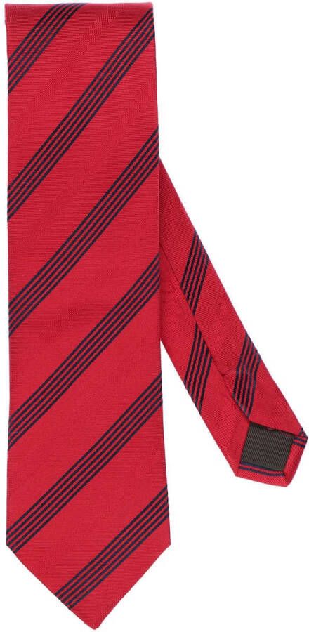 ETERNA Stropdas donkerrood/wit, Gestreept