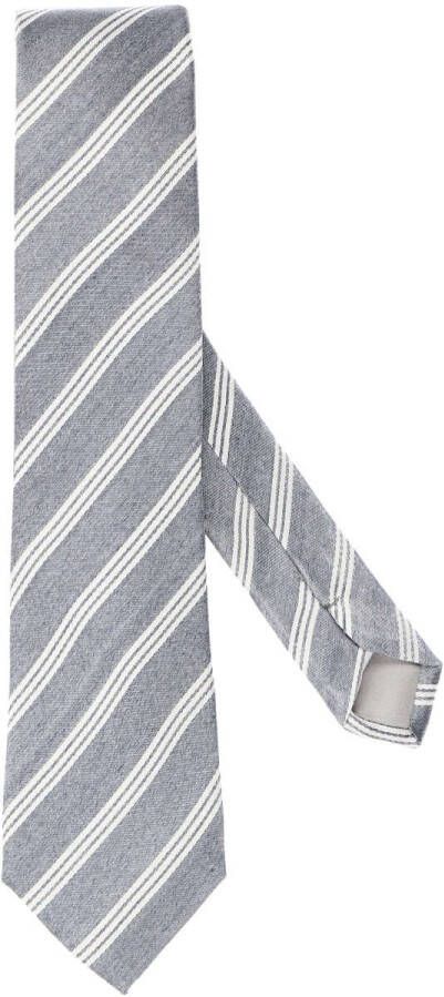 Jacques Britt Stropdas blauw/wit, Gestreept