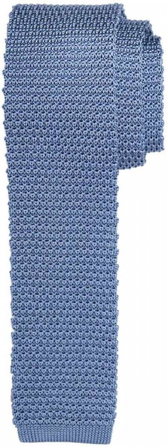 Profuomo gebreide das blauw zijde ONE SIZE