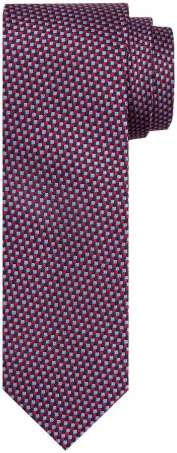 Profuomo Stropdas rood/donkerblauw, Gestructureerd