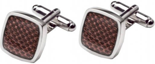 Profuomo Originale Manchetknopen bruin/zilver, Motief